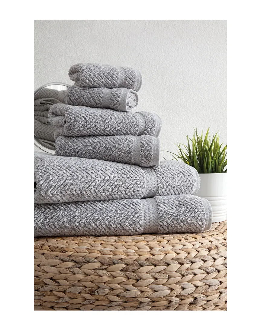 Maui 6-Piece Towel Set - Grey, Turkish Cotton