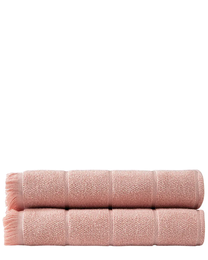 Mirage Collection 2pc Bath Towel Set - Pink, Cotton