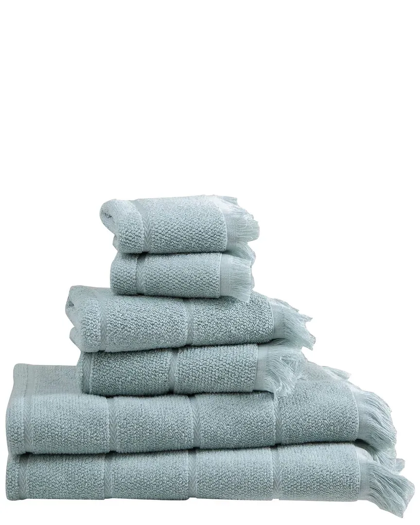 Mirage Collection 6pc Towel Set - Green, Cotton