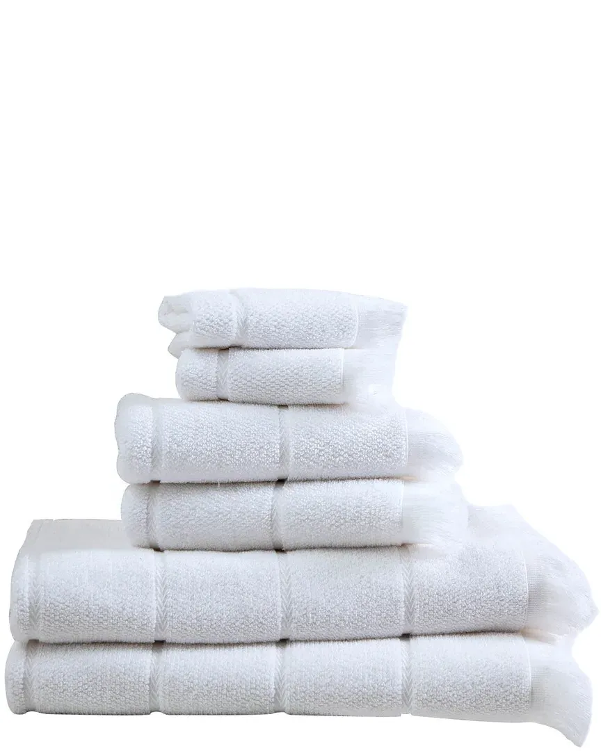 Mirage Collection 6pc Towel Set - White, Cotton