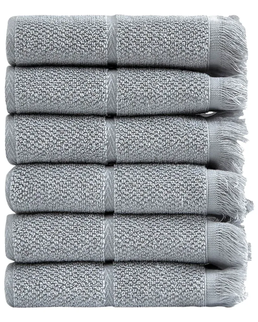 Mirage Collection 6pc Washcloth Set - Taupe, Cotton