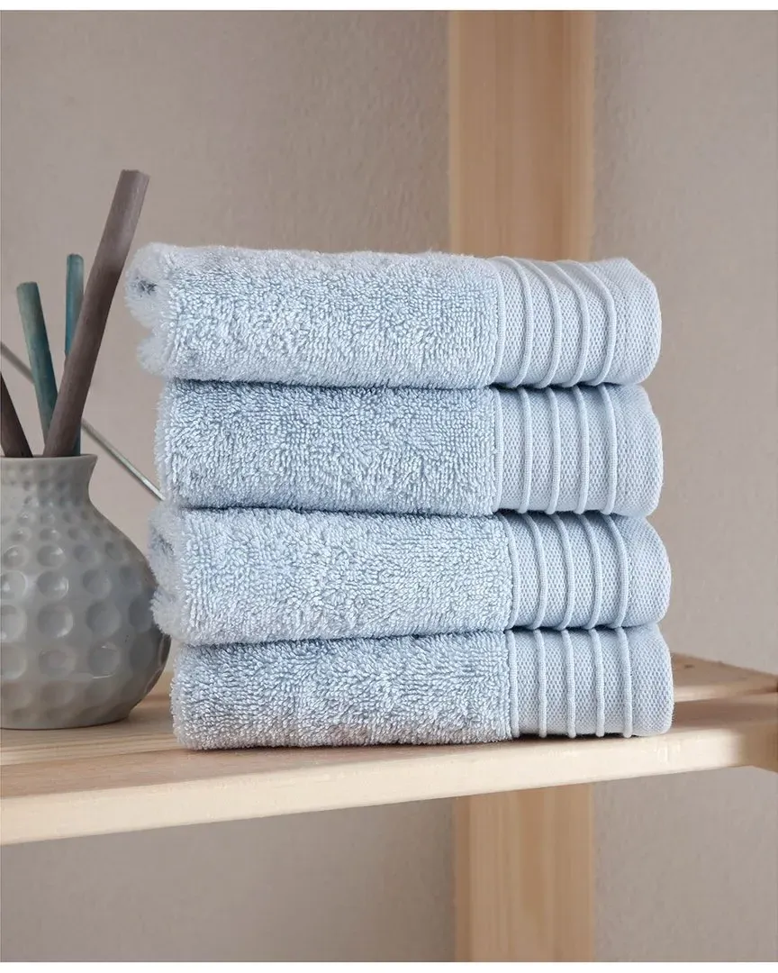 Organic 4Pc Washcloths Set - Blue, Turkish Cotton image