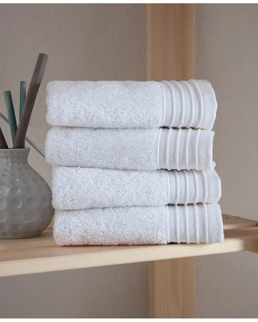 Organic 4Pc Washcloths Set - White, Turkish Cotton