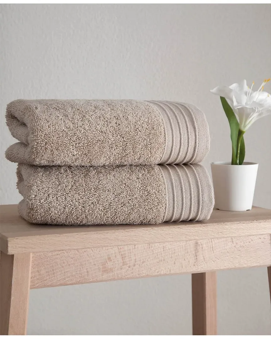 Ozan 2-Piece Hand Towel Set - Taupe, Organic Cotton image