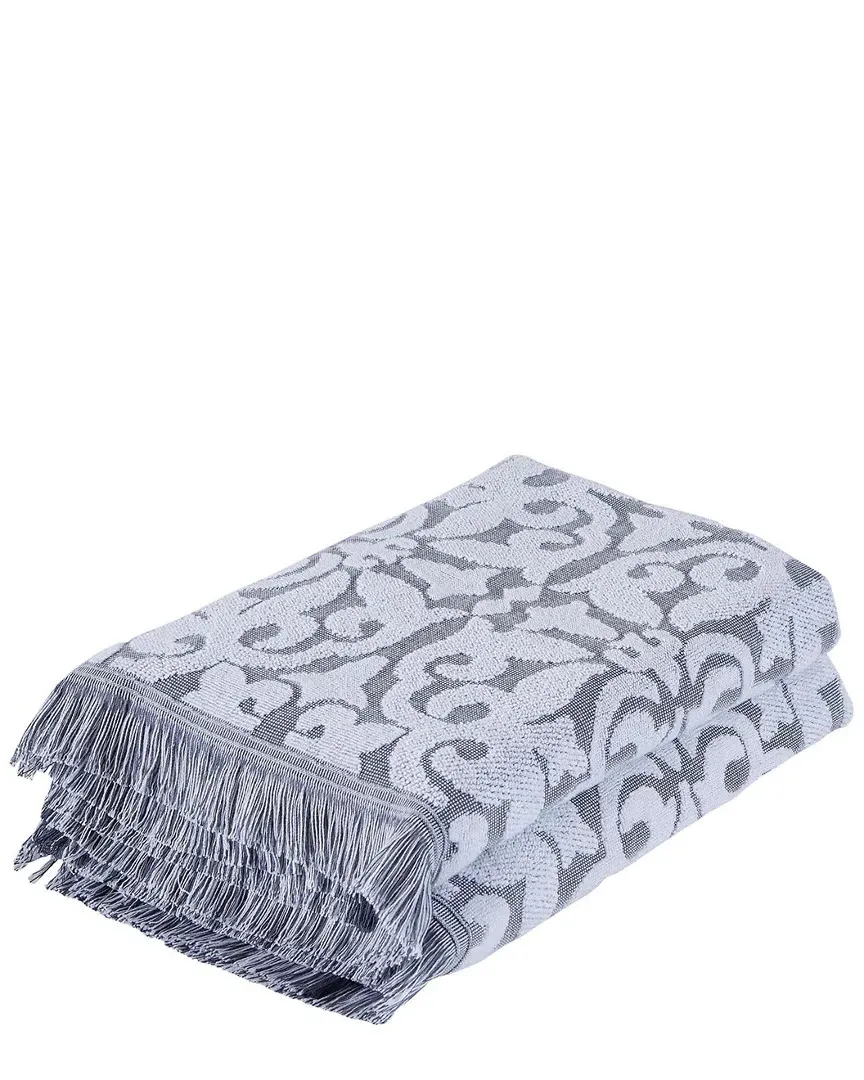 Panache Bath Towels 2pc Set - Dusty Blue, Cotton image