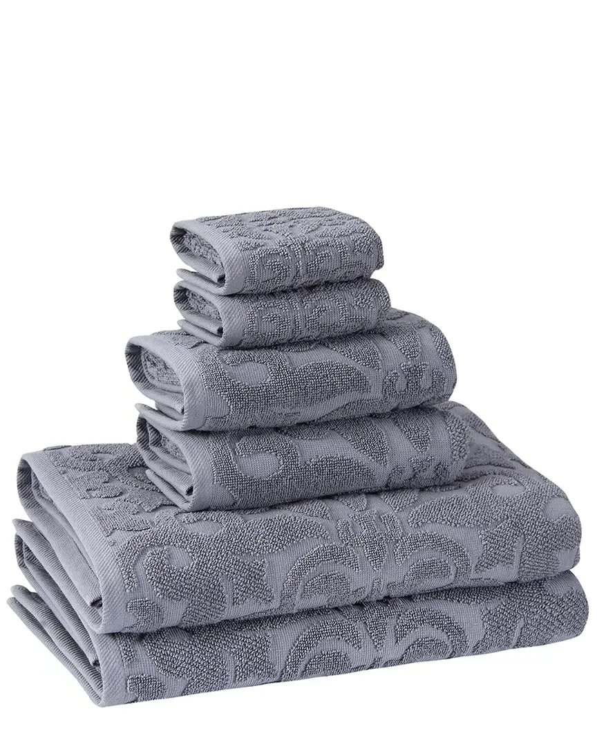 Patchouli 6-Piece Towel Set - Grey, Turkish Cotton