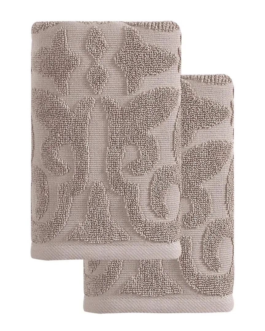 Patchouli Hand Towels 2pc Set - Taupe, Turkish Cotton