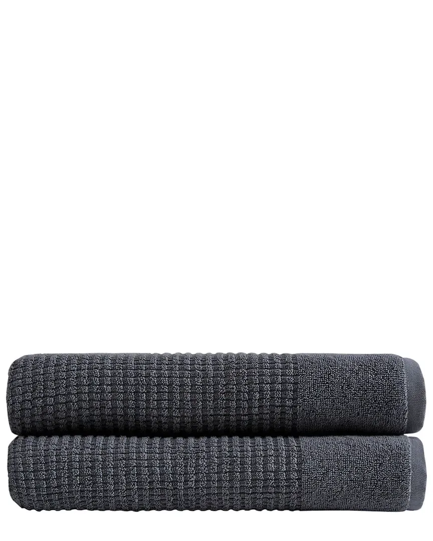 Sorano 2pc Bath Towel Set - Grey, Turkish Cotton image