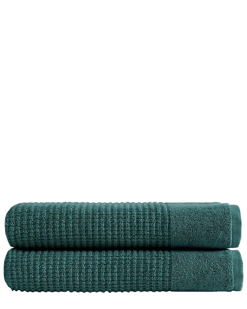 Sorano Collection 2pc Bath Towel Set - Green, Turkish Cotton