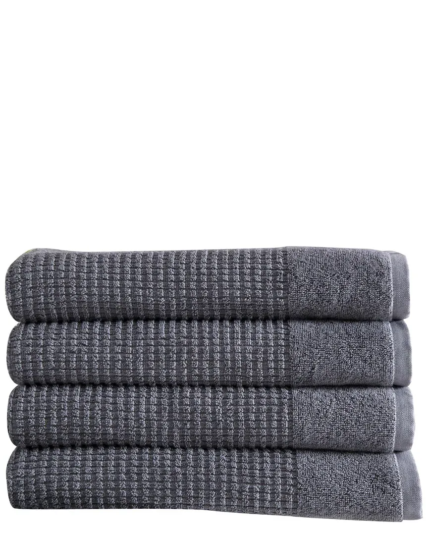 Sorano Collection 4-Piece Bath Towel Set - Grey, Cotton