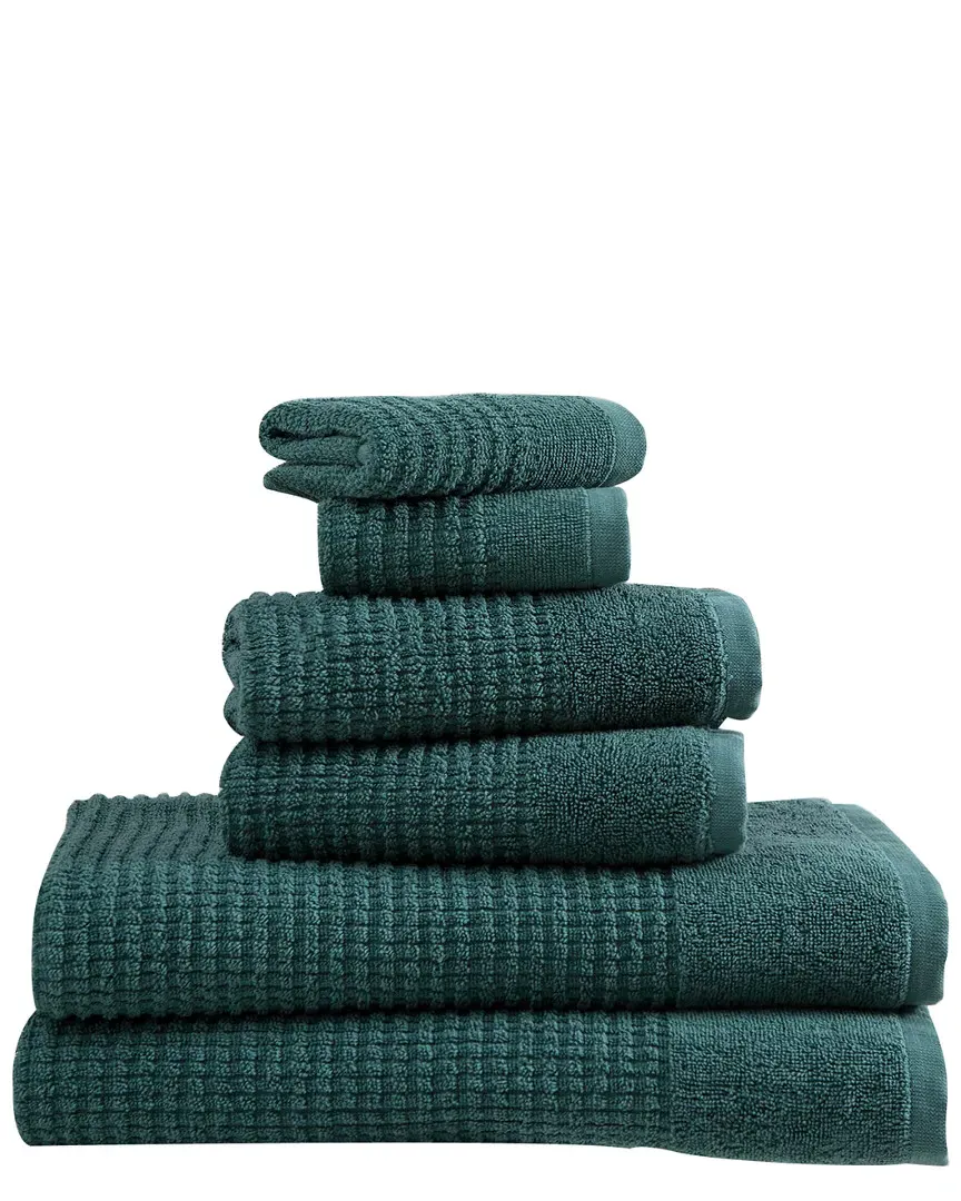 Sorano Collection 6pc Towel Set - Green, Turkish Cotton