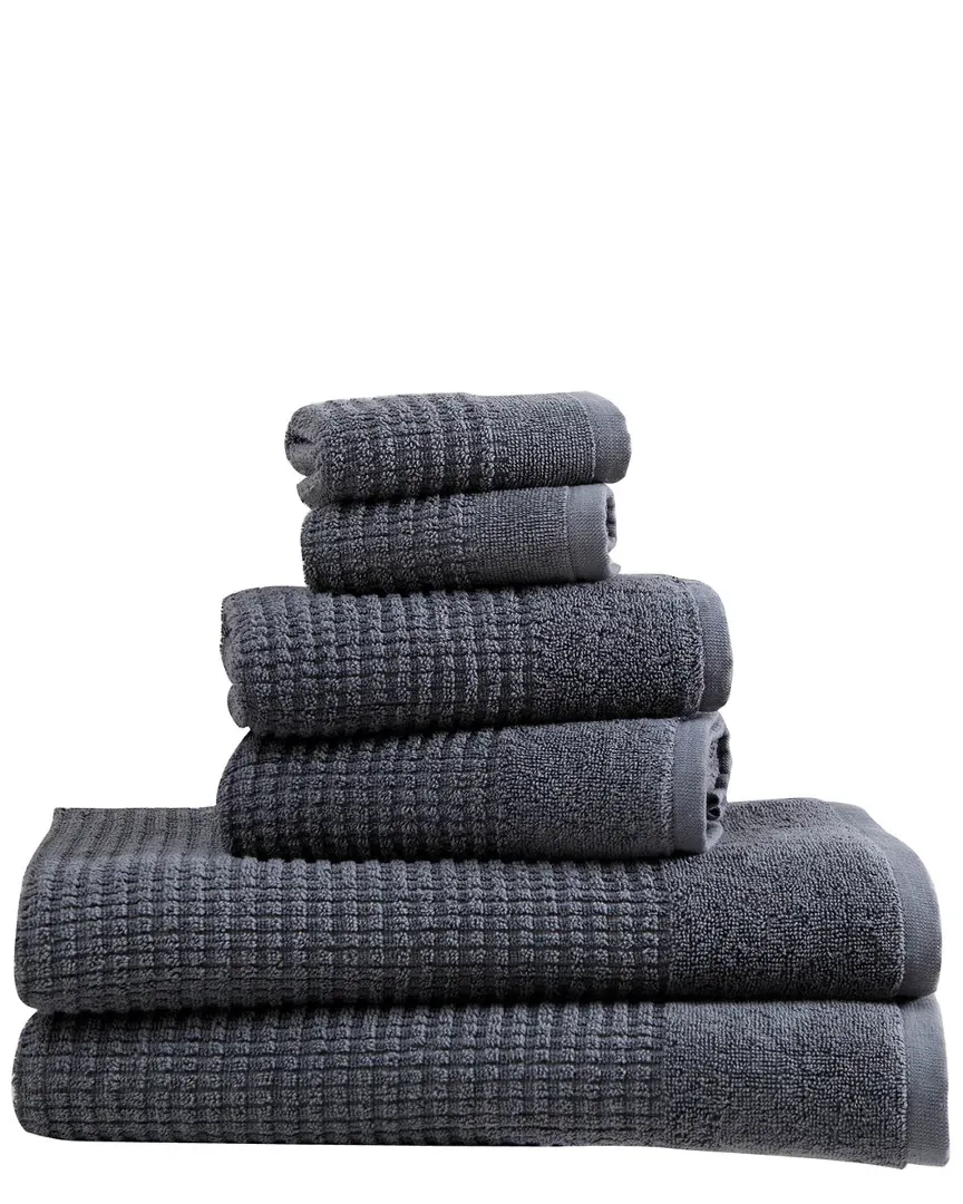Sorano Collection 6pc Towel Set - Grey, Turkish Cotton image