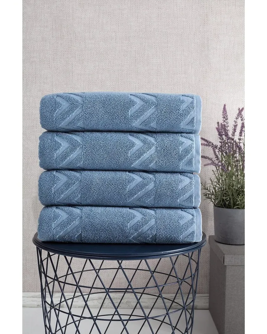 Sovrano 4-Piece Bath Towel Set - Blue, Turkish Cotton