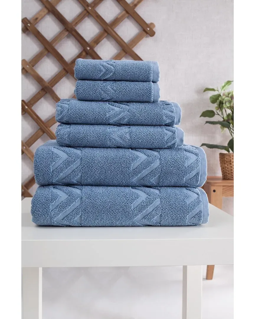 Sovrano 6-Piece Towel Set - Blue, Turkish Cotton
