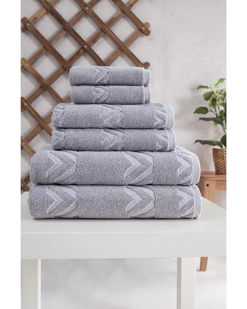 Sovrano 6-Piece Towel Set - Grey, Turkish Cotton