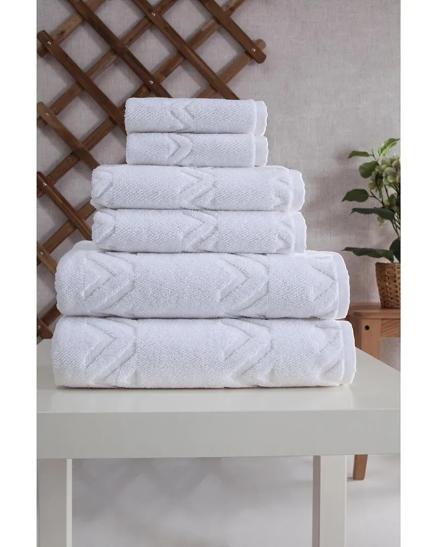 Sovrano 6-Piece Towel Set - White, Turkish Cotton