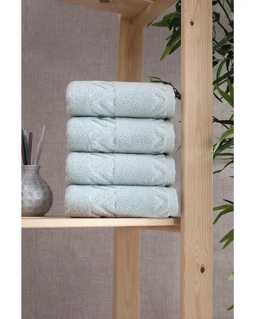 Sovrano Hand Towel Set of 4 - Aqua, Turkish Cotton image