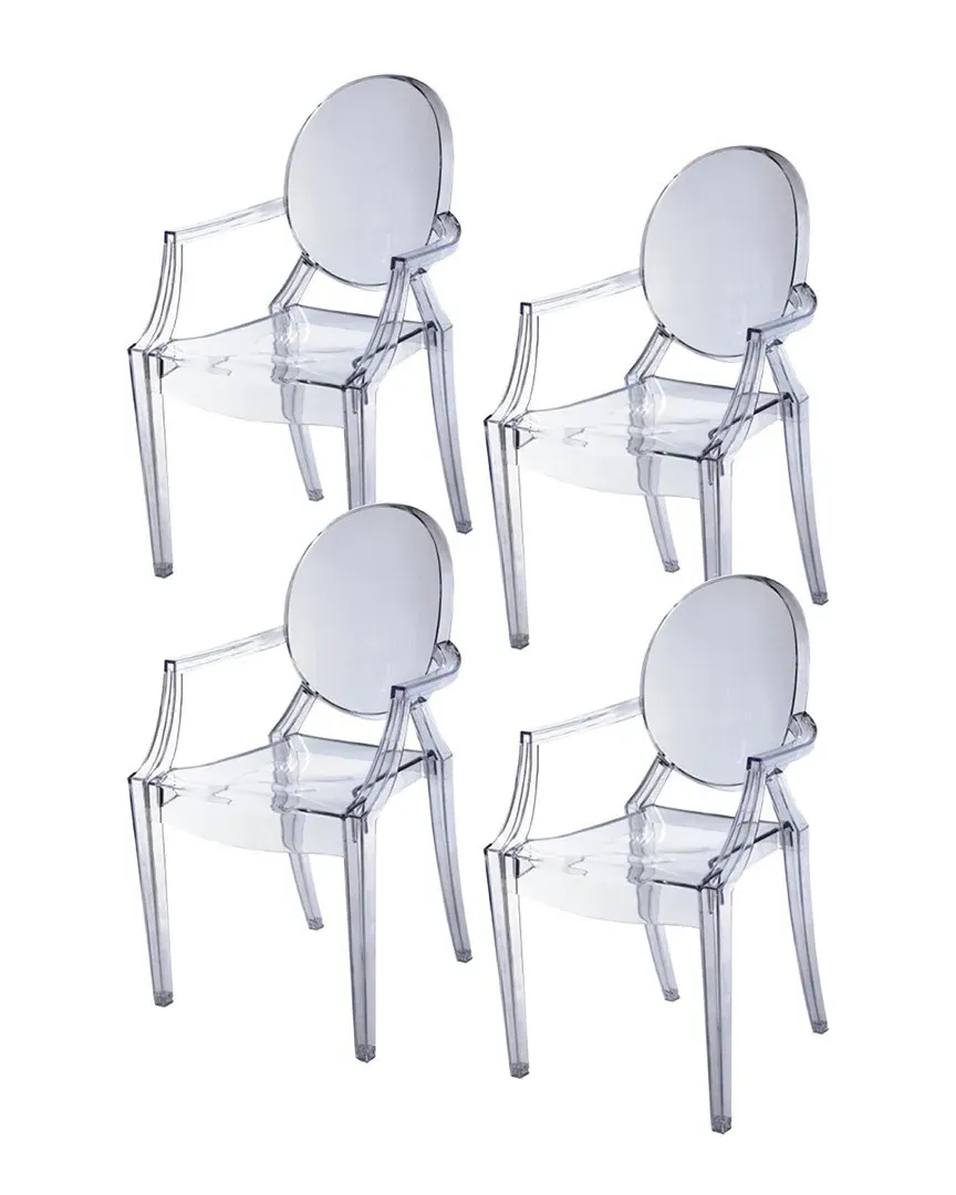 Bentley Arm Dining Chair Set of 4 - Clear, Polycarbonate image