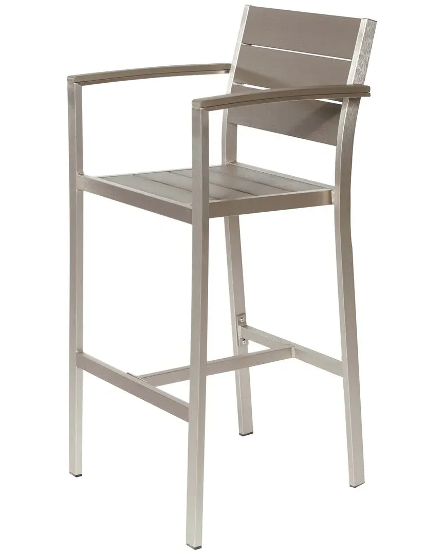 Betty Set of 4 Arm Bar Stools - Grey, Aluminum image