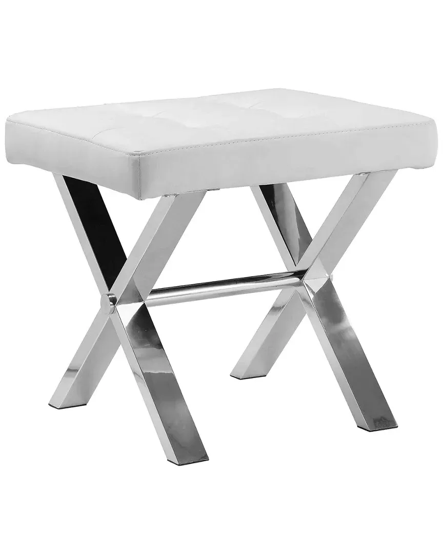 Beverly Tufted Stool - White