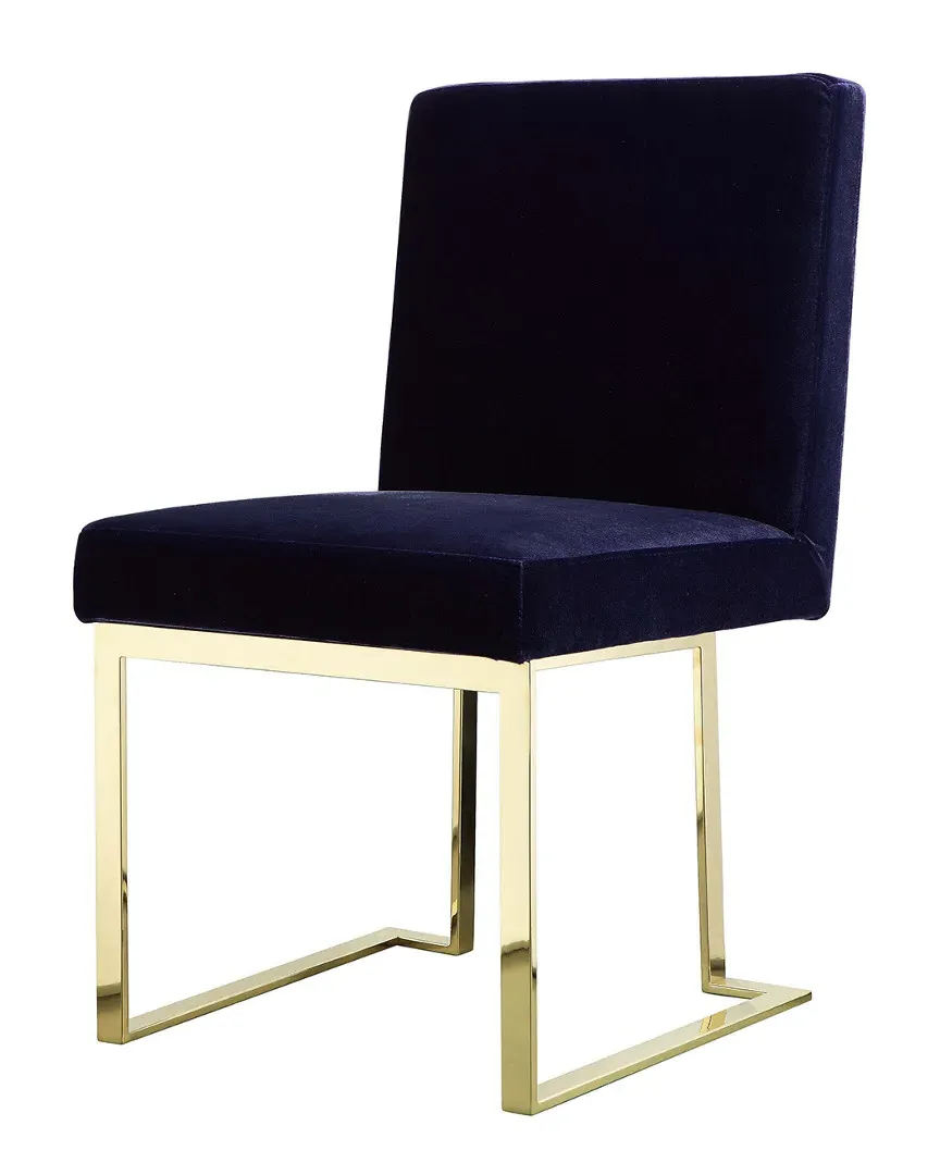 Dexter Set of 2 Side Chairs - Navy, Velvet