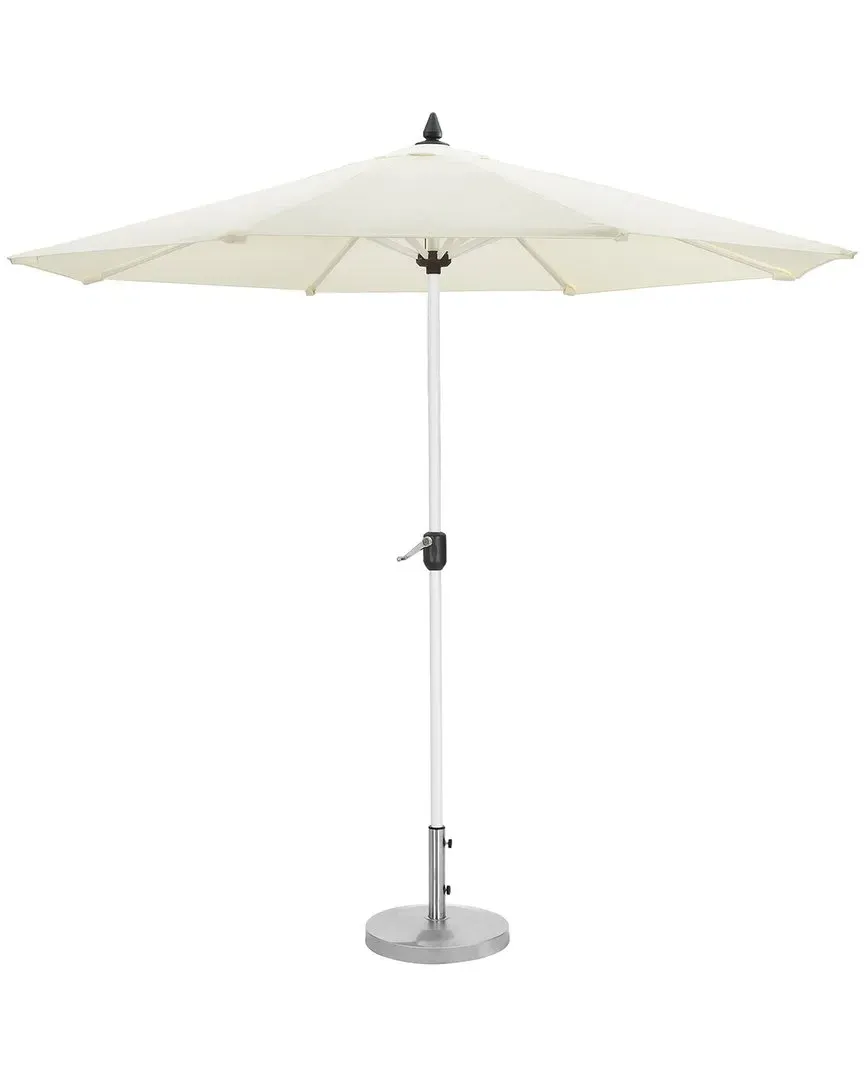 Ella 9-Foot Patio Umbrella with Base - White, Fabric