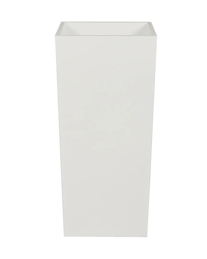 Flower Barrel Short Planter with Storage - White image