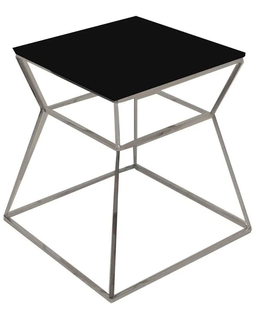 Geo Side Table Metal Frame - Black, Glass image