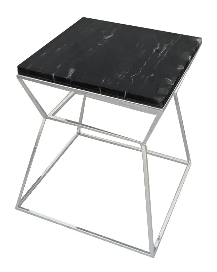 Geo Side Table Metal Frame - Black, Marble