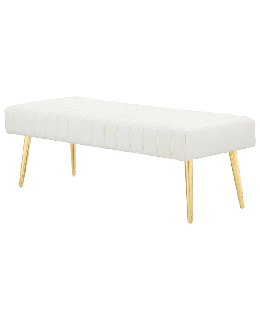Gold Hilda Bench - White, Polyurethane