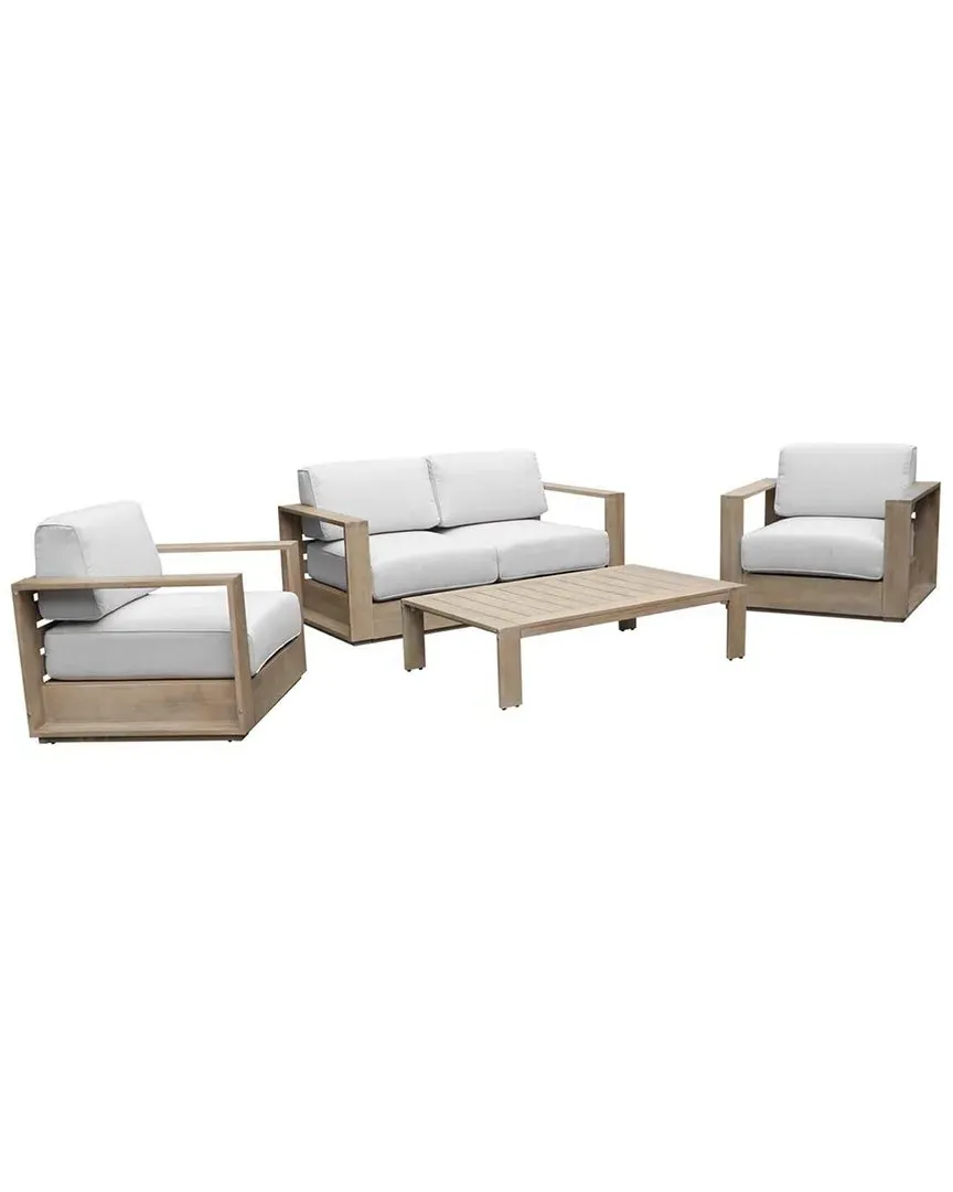 Harbor 4-Piece Indoor/Outdoor Sofa Set - Beige, Acacia Wood