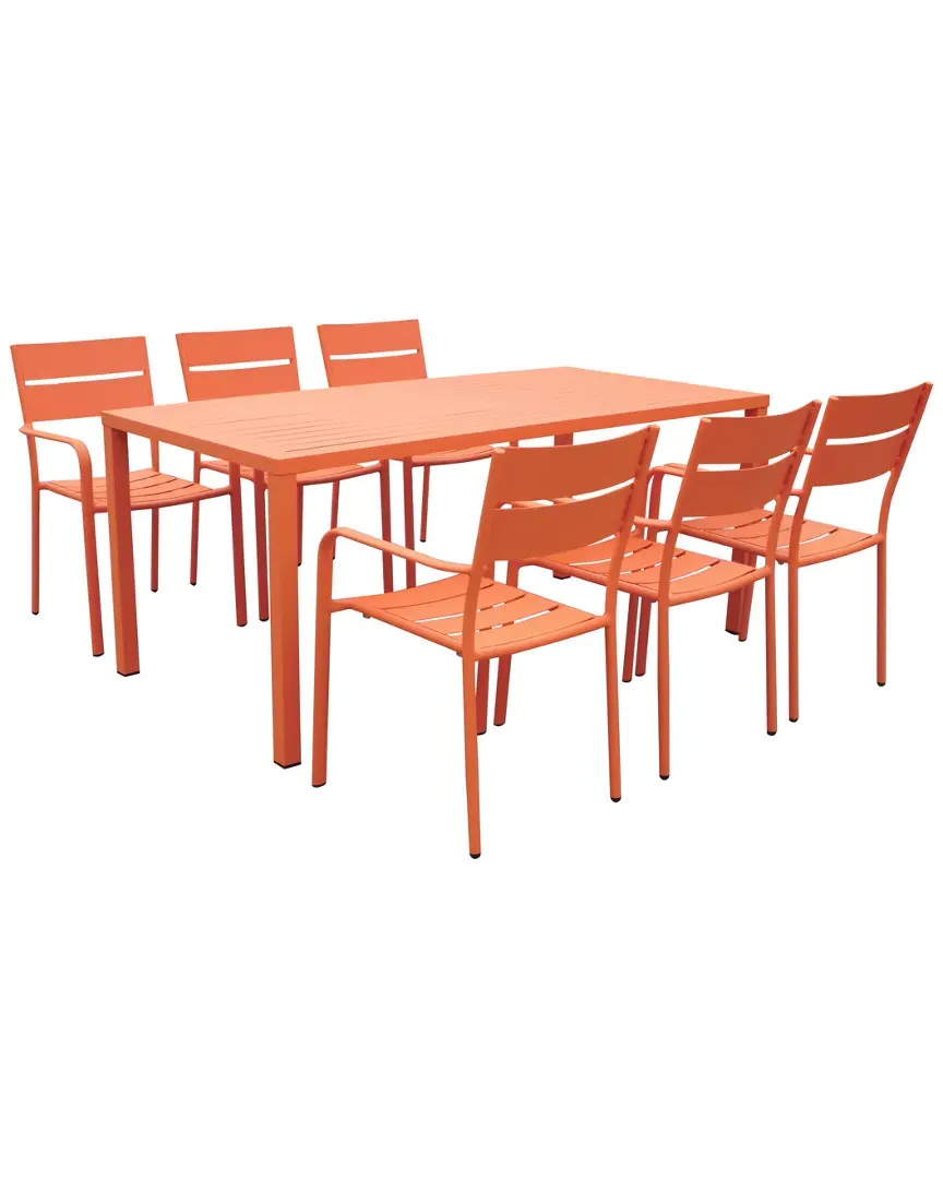 Indoor/Outdoor 7pc South Beach Dining Set - Orange image