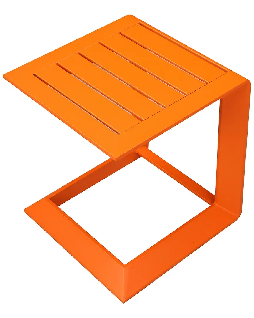 Indoor/Outdoor Leaf Side Table - Orange, Aluminum
