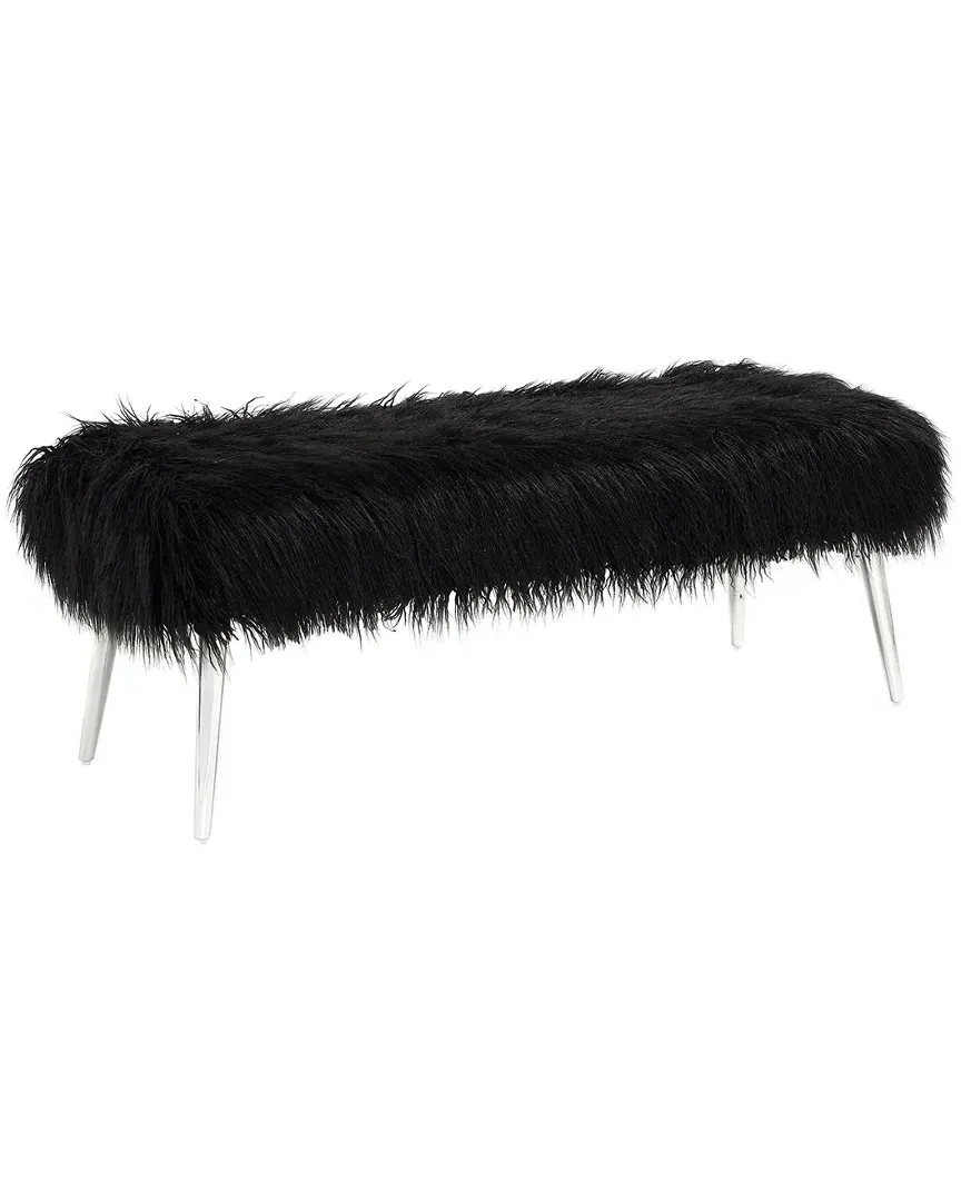 Lammy Bench - Black, Faux Fur image