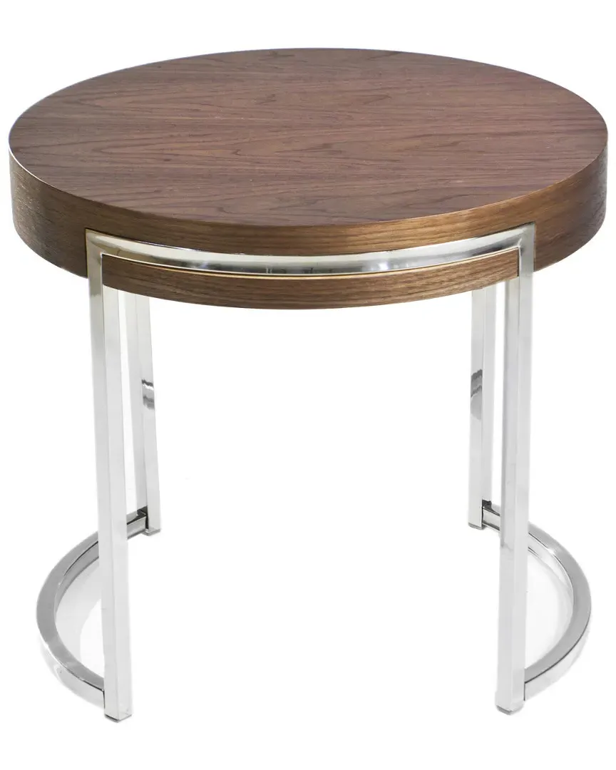 Riso Round Side Table - Walnut image