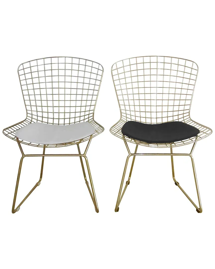 Shuttle Dining Chairs Set of 2 with Cushions - Gold image