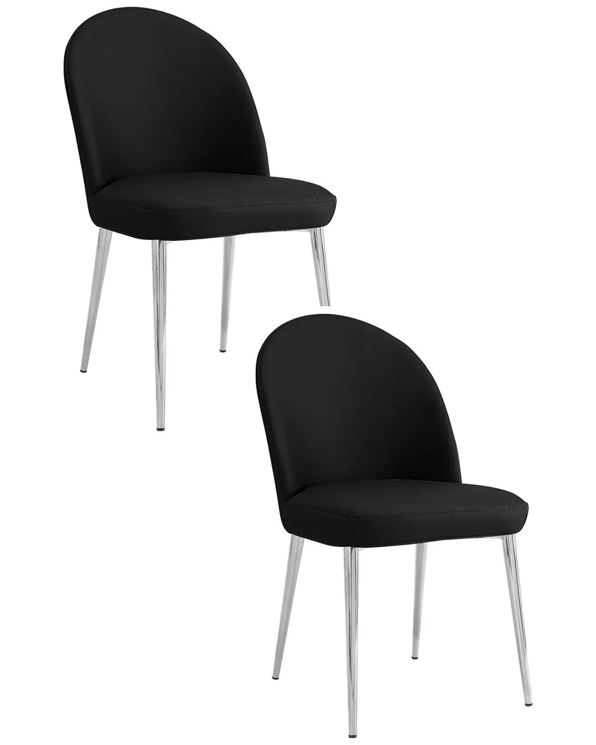 Vera Set of 2 Dining Chairs - Black, Polyurethane image