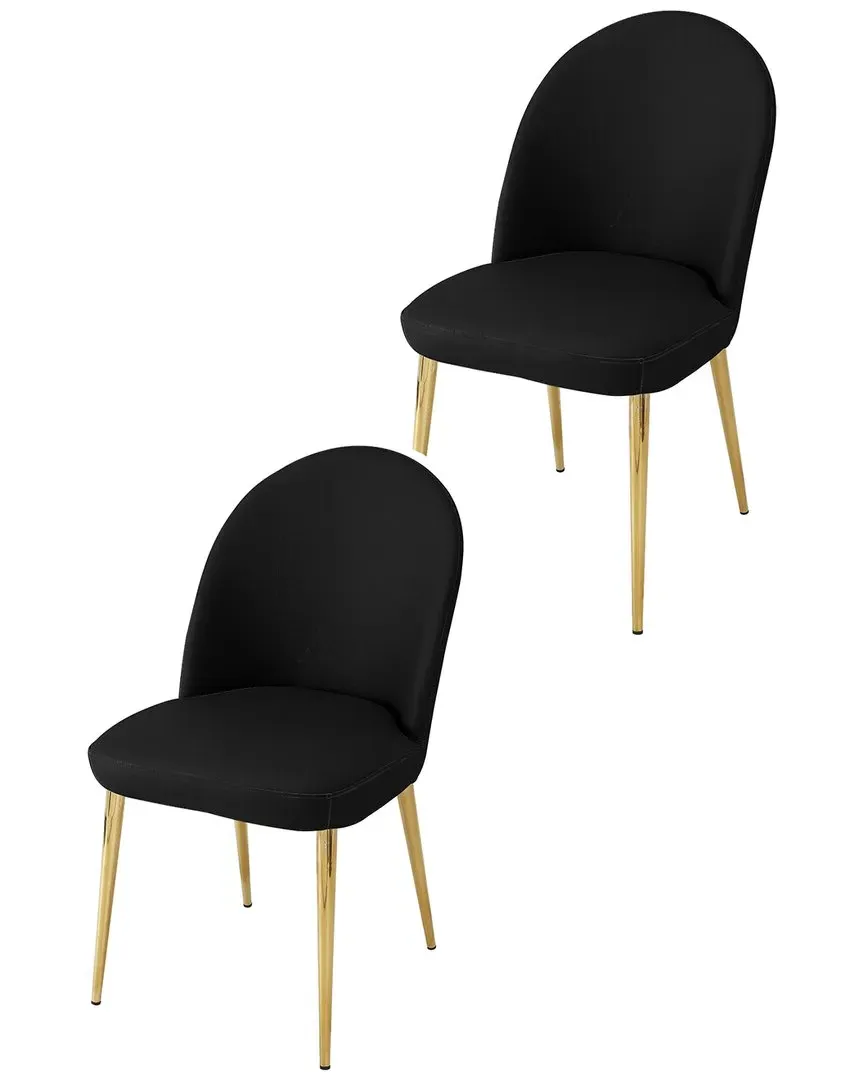 Vera Set of 2 Dining Chairs - Black, Polyurethane image