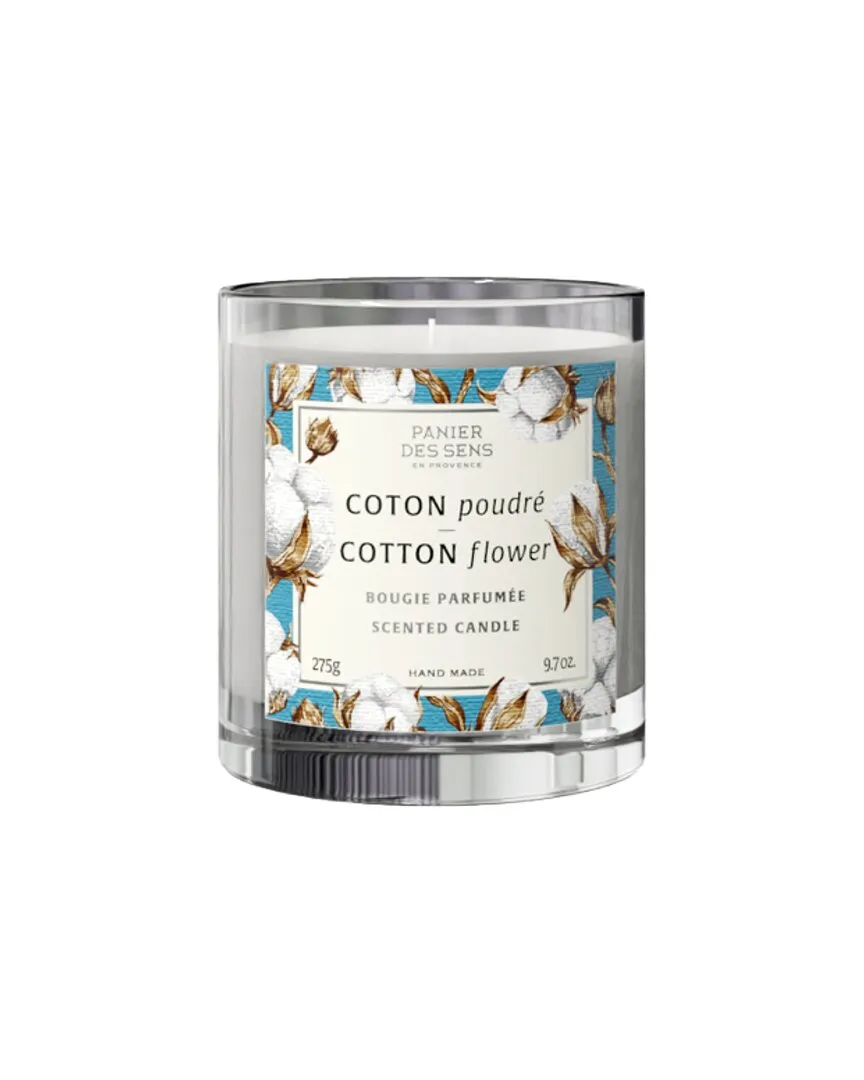 Cotton Flower Scented Candle 9.7 oz - Blue, Glass image