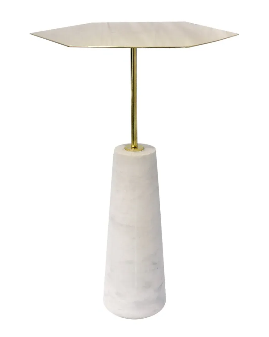 Amara Side Table - White, Marble