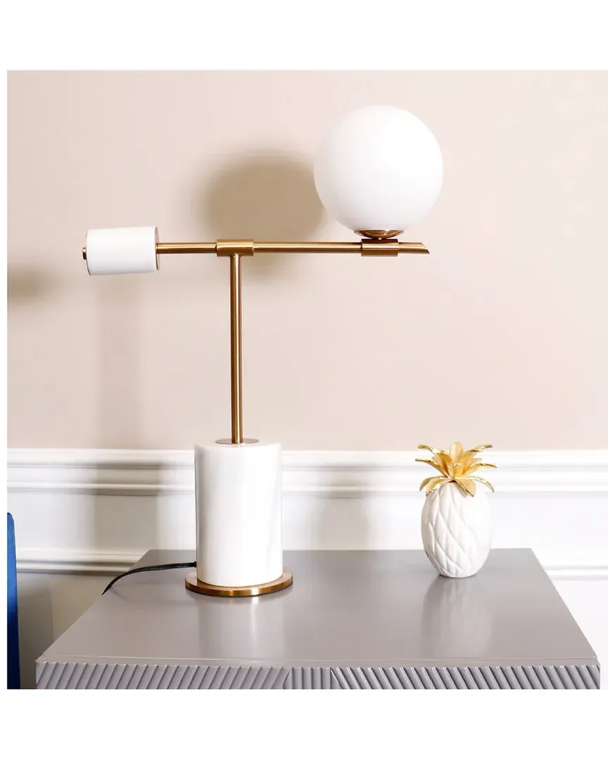 Bianca Collection Round Table Lamp - White, Marble image