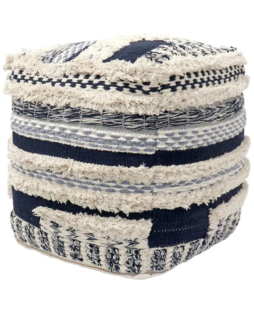 Grandcanyon Braided Pouf - Blue, Cotton