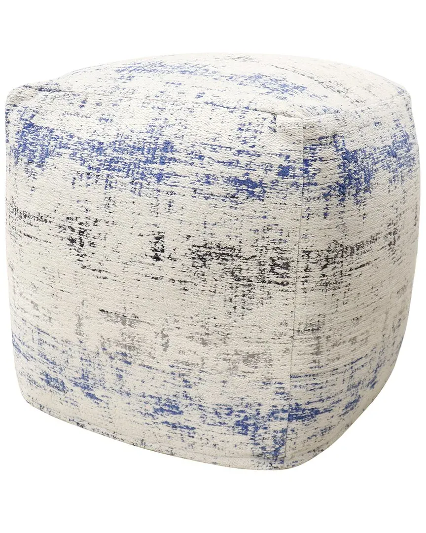 Grandcanyon Distressed Pouf - Ivory, Cotton