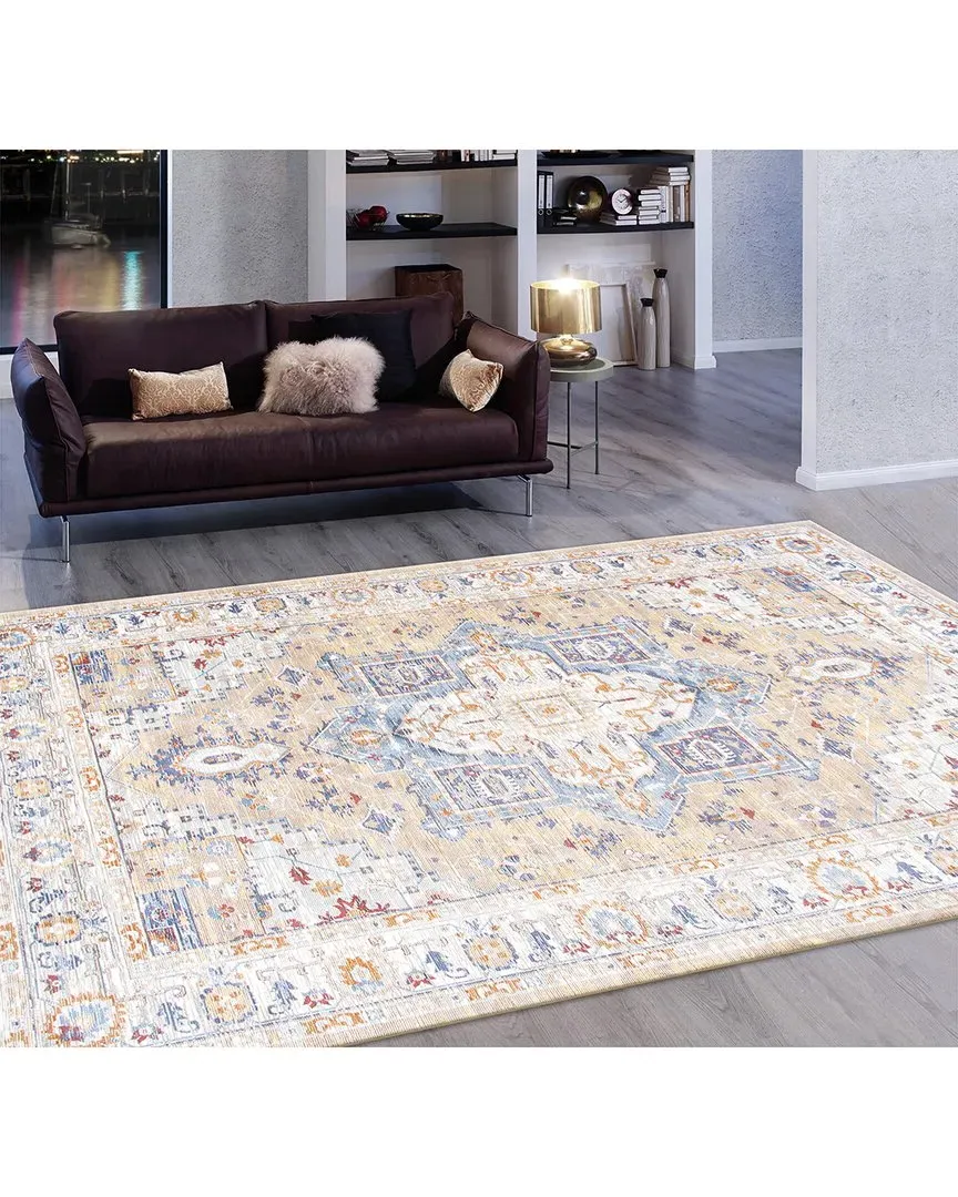 Heritage Design Power-Loomed Area Rug - Blue, Polypropylene