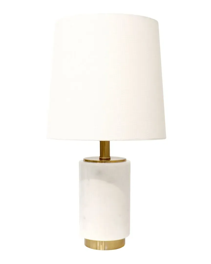 Leon Marble Pillar Table Lamp - White image