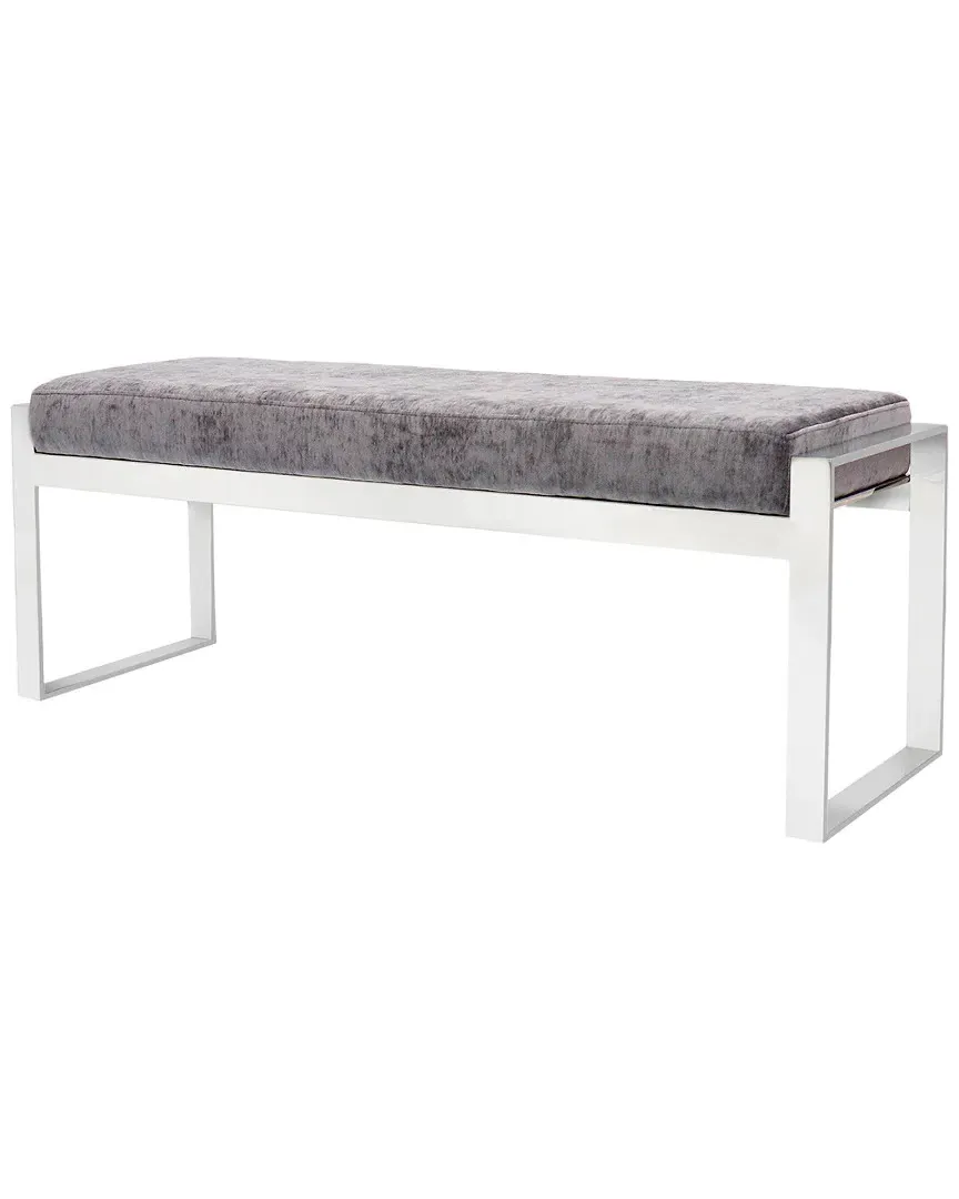 Luxe Collection Bench - Grey, Velvet