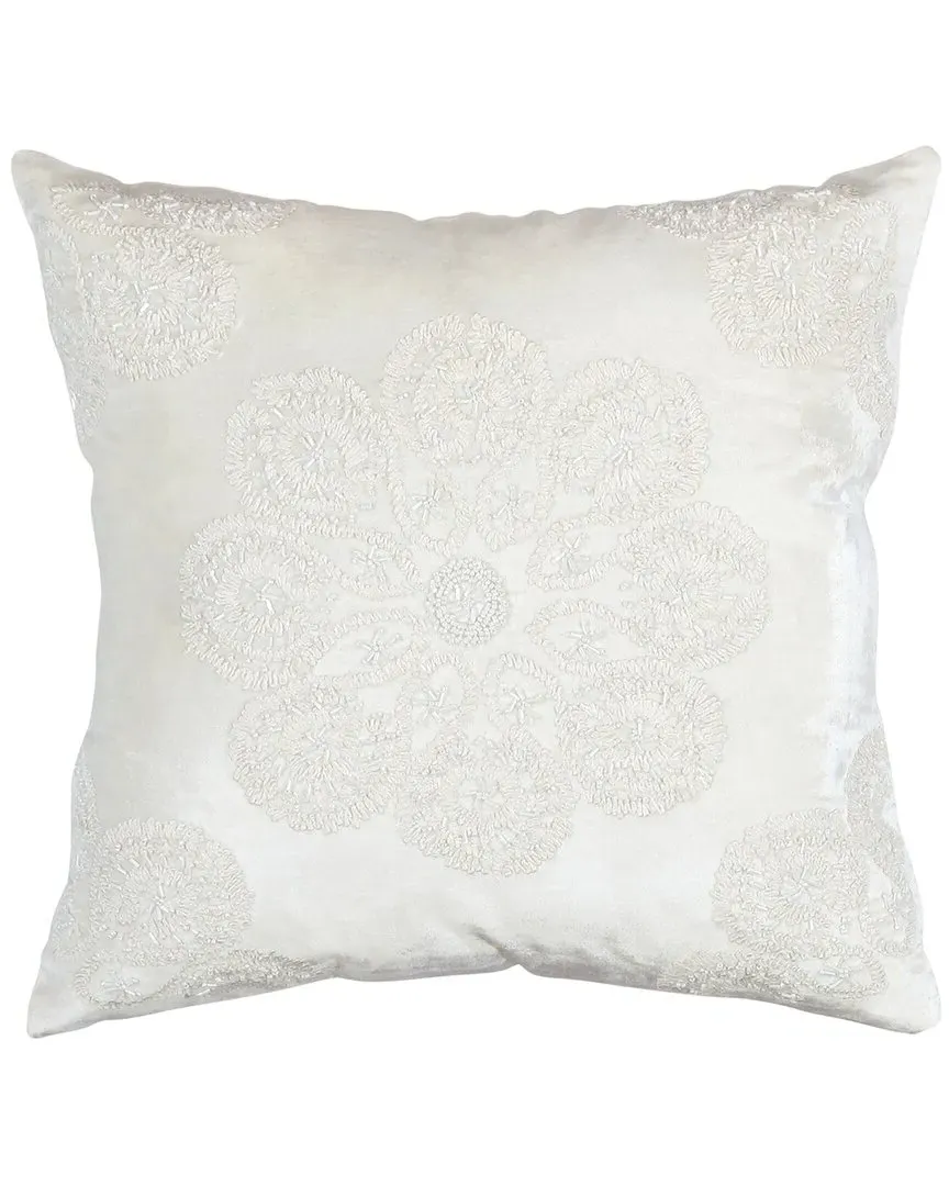 Naples Embroidered Pillow - Ivory, Polyester
