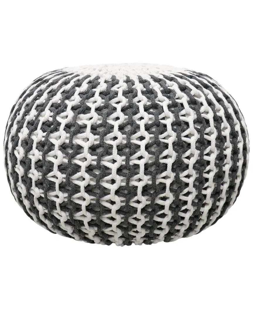 Santorini Round Cotton Pouf - Ivory image