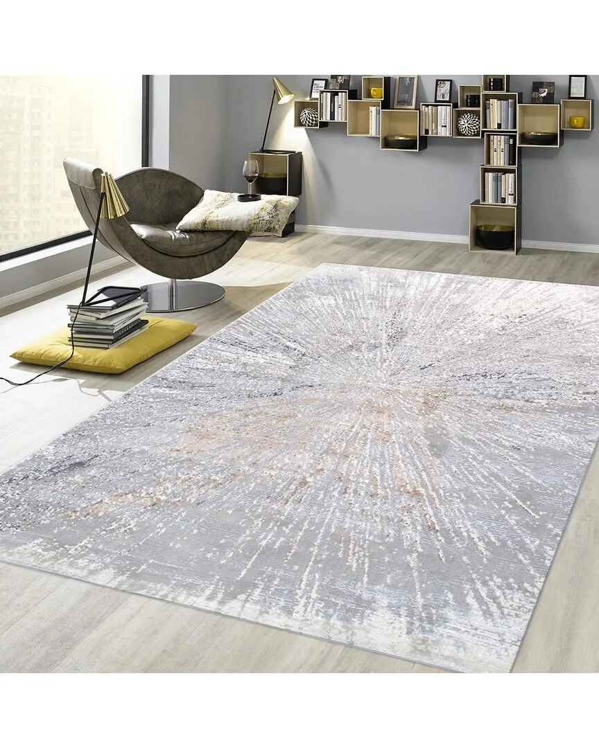 Starburst Design Area Rug - White image