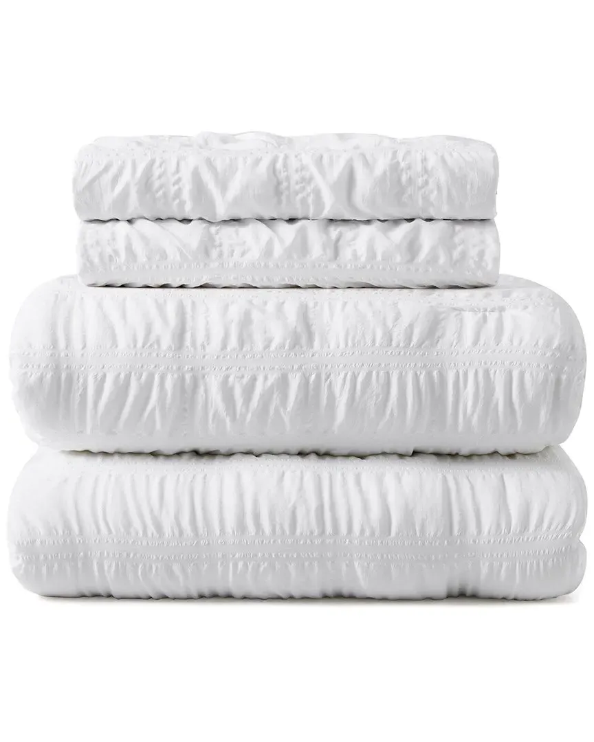 All Season Bubble Ruched Down Alternative Comforter Set - White image